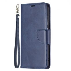 Kryty na mobil | Peňaženkové puzdro Retro Lambskin modré – Samsung Galaxy S21 FE | Kryty na mobil