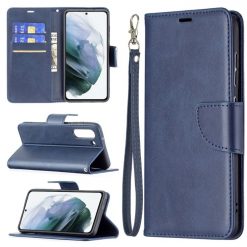 Kryty na mobil | Peňaženkové puzdro Retro Lambskin modré – Samsung Galaxy S21 FE | Kryty na mobil