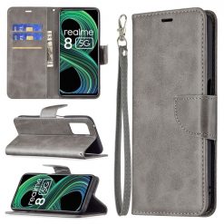 Kryty na mobil | Peňaženkové puzdro Retro Lambskin sivé – Realme 8 5G | Kryty na mobil