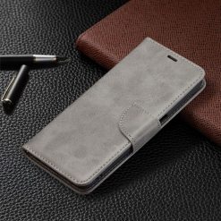 Kryty na mobil | Peňaženkové puzdro Retro Lambskin sivé – Realme 8 5G | Kryty na mobil