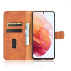 Kryty na mobil | Peňaženkové puzdro Solid hnedé – Samsung Galaxy S21 FE | Kryty na mobil