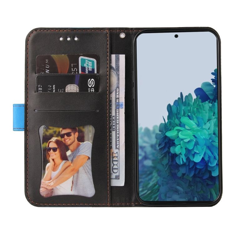 Peňaženkové puzdro Stitching čierno-modré – Samsung Galaxy S21 FE | Kryty na mobil Kryty na mobil | Peňaženkové puzdro Stitching čierno-modré – Samsung Galaxy S21 FE | Kryty na mobil