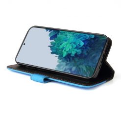 Peňaženkové puzdro Stitching čierno-modré – Samsung Galaxy S21 FE | Kryty na mobil Kryty na mobil | Peňaženkové puzdro Stitching čierno-modré – Samsung Galaxy S21 FE | Kryty na mobil