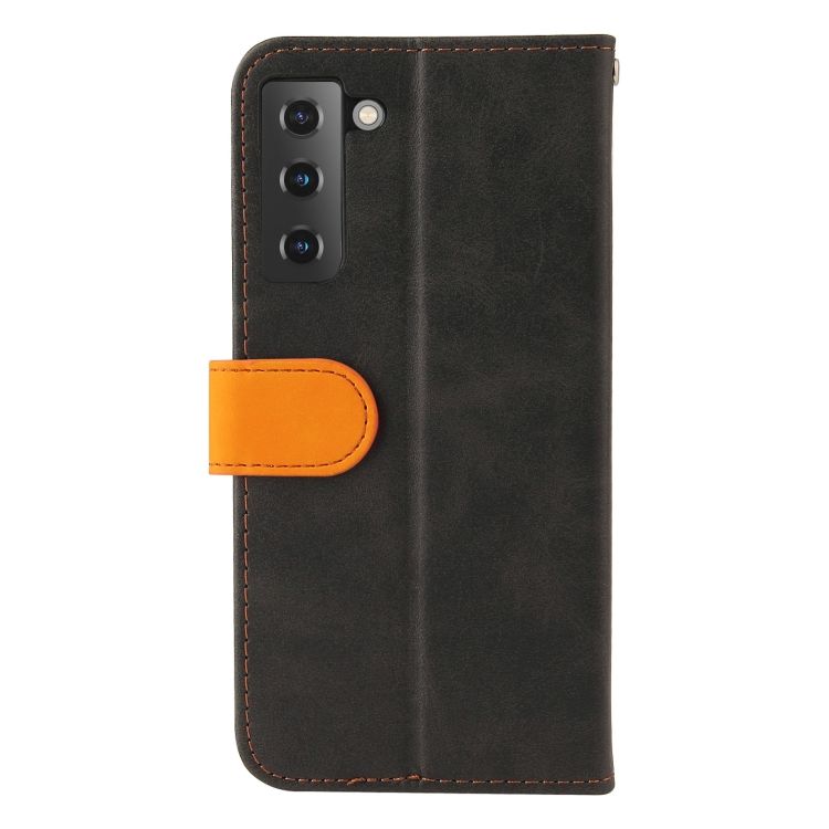 Peňaženkové puzdro Stitching čierno-oranžové – Samsung Galaxy S21 FE | Kryty na mobil Kryty na mobil | Peňaženkové puzdro Stitching čierno-oranžové – Samsung Galaxy S21 FE | Kryty na mobil