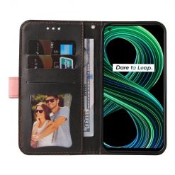 Kryty na mobil | Peňaženkové puzdro Stitching čierno-ružové – Realme 8 5G | Kryty na mobil