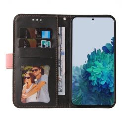 Kryty na mobil | Peňaženkové puzdro Stitching čierno-ružové – Samsung Galaxy S21 FE | Kryty na mobil