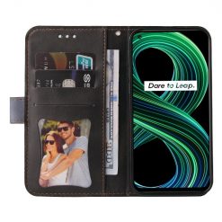 Kryty na mobil | Peňaženkové puzdro Stitching čierno-sivé – Realme 8 5G | Kryty na mobil