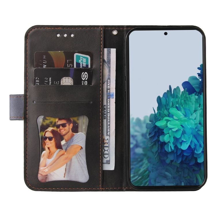Peňaženkové puzdro Stitching čierno-sivé – Samsung Galaxy S21 FE | Kryty na mobil Kryty na mobil | Peňaženkové puzdro Stitching čierno-sivé – Samsung Galaxy S21 FE | Kryty na mobil