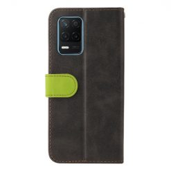 Kryty na mobil | Peňaženkové puzdro Stitching čierno-zelené – Realme 8 5G | Kryty na mobil
