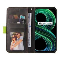 Kryty na mobil | Peňaženkové puzdro Stitching čierno-zelené – Realme 8 5G | Kryty na mobil