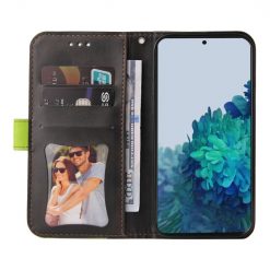 Kryty na mobil | Peňaženkové puzdro Stitching čierno-zelené – Samsung Galaxy S21 FE | Kryty na mobil