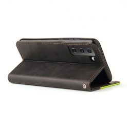 Kryty na mobil | Peňaženkové puzdro Stitching čierno-zelené – Samsung Galaxy S21 FE | Kryty na mobil