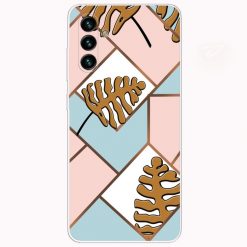 Zadný kryt Abstract Pattern Ružová a Modrá so Zlatými Listami – Samsung Galaxy A13 5G
