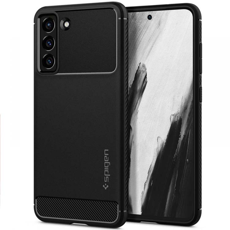 Zadný kryt Spigen Rugged Armor čierny – Samsung Galaxy S21 FE | Kryty na mobil Kryty na mobil | Zadný kryt Spigen Rugged Armor čierny – Samsung Galaxy S21 FE | Kryty na mobil