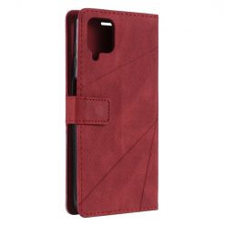 Kryty na mobil | Knižkové puzdro Rhombus červené – Samsung Galaxy A12 / M12 | Kryty na mobil