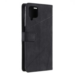 Knižkové puzdro Rhombus čierne – Samsung Galaxy A12 / M12 | Kryty na mobil Kryty na mobil | Knižkové puzdro Rhombus čierne – Samsung Galaxy A12 / M12 | Kryty na mobil