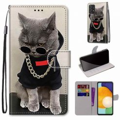 Kryty na mobil | Knižkové puzdro Trendy Cross case Cool mačka – Samsung Galaxy A53 5G | Kryty na mobil