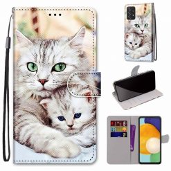 Kryty na mobil | Knižkové puzdro Trendy Cross case Mačka a mačiatko – Samsung Galaxy A53 5G | Kryty na mobil