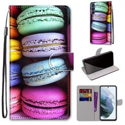 Knižkové puzdro Trendy Cross case Makronky – Samsung Galaxy S21 FE