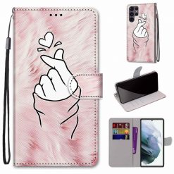 Kryty na mobil | Knižkové puzdro Trendy Cross case Srdce – Samsung Galaxy S22 Ultra | Kryty na mobil
