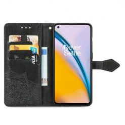 Kryty na mobil | Peňaženkové puzdro Embossing Pattern Mandala Flower čierne – OnePlus Nord 2 5G | Kryty na mobil