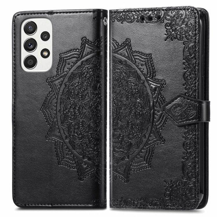 Peňaženkové puzdro Embossing Pattern Mandala Flower čierne – Samsung Galaxy A53 5G | Kryty na mobil Kryty na mobil | Peňaženkové puzdro Embossing Pattern Mandala Flower čierne – Samsung Galaxy A53 5G | Kryty na mobil