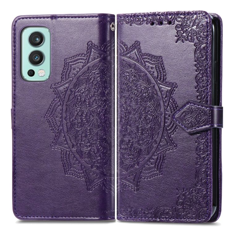 Peňaženkové puzdro Embossing Pattern Mandala Flower fialové – OnePlus Nord 2 5G | Kryty na mobil Kryty na mobil | Peňaženkové puzdro Embossing Pattern Mandala Flower fialové – OnePlus Nord 2 5G | Kryty na mobil