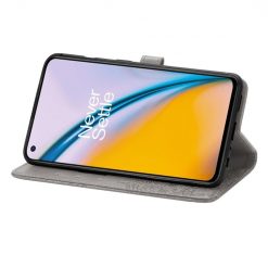 Kryty na mobil | Peňaženkové puzdro Embossing Pattern Mandala Flower sivé – OnePlus Nord 2 5G | Kryty na mobil