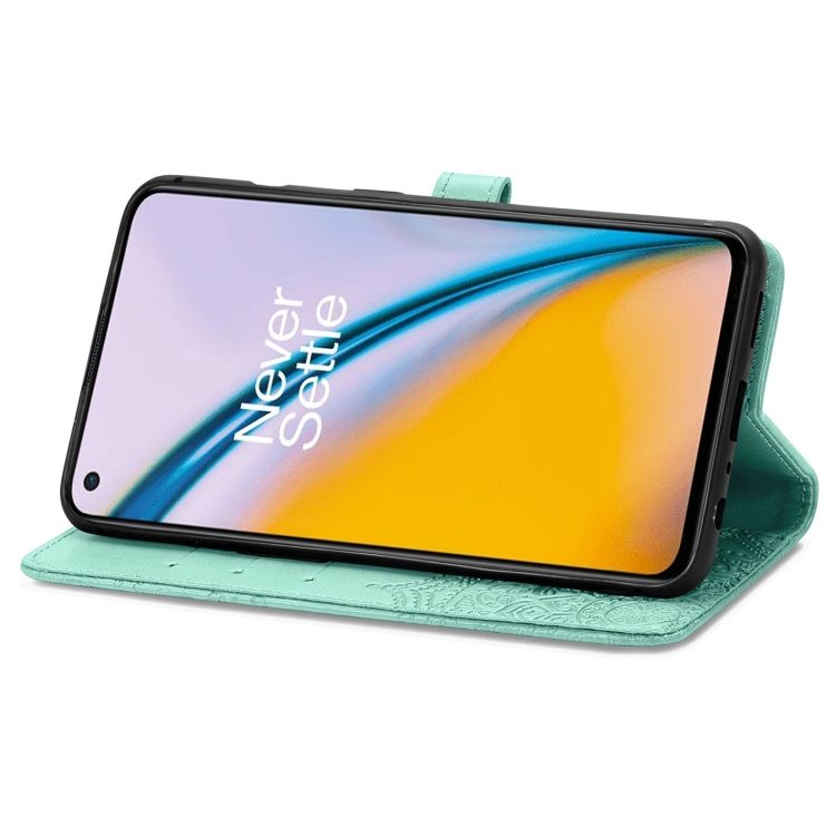 Peňaženkové puzdro Embossing Pattern Mandala Flower zelené – OnePlus Nord 2 5G | Kryty na mobil Kryty na mobil | Peňaženkové puzdro Embossing Pattern Mandala Flower zelené – OnePlus Nord 2 5G | Kryty na mobil