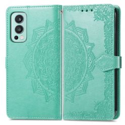Kryty na mobil | Peňaženkové puzdro Embossing Pattern Mandala Flower zelené – OnePlus Nord 2 5G | Kryty na mobil