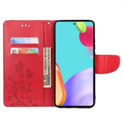 Peňaženkové puzdro Embossing Pattern Motýľ a kvet červené – Samsung Galaxy A53 5G | Kryty na mobil Kryty na mobil | Peňaženkové puzdro Embossing Pattern Motýľ a kvet červené – Samsung Galaxy A53 5G | Kryty na mobil