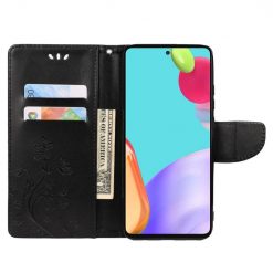 Peňaženkové puzdro Embossing Pattern Motýľ a kvet čierne – Samsung Galaxy A53 5G | Kryty na mobil Kryty na mobil | Peňaženkové puzdro Embossing Pattern Motýľ a kvet čierne – Samsung Galaxy A53 5G | Kryty na mobil