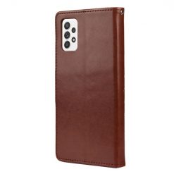 Kryty na mobil | Peňaženkové puzdro Embossing Pattern Motýľ a kvet tmavohnedé – Samsung Galaxy A53 5G | Kryty na mobil