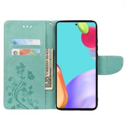 Peňaženkové puzdro Embossing Pattern Motýľ a kvet zelené – Samsung Galaxy A53 5G | Kryty na mobil Kryty na mobil | Peňaženkové puzdro Embossing Pattern Motýľ a kvet zelené – Samsung Galaxy A53 5G | Kryty na mobil