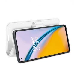 Kryty na mobil | Peňaženkové puzdro Litchi biele – OnePlus Nord 2 5G | Kryty na mobil