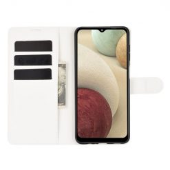 Kryty na mobil | Peňaženkové puzdro Litchi biele – Samsung Galaxy A12 / M12 | Kryty na mobil