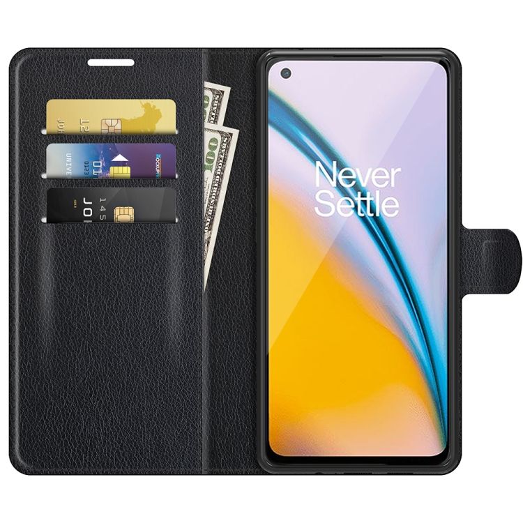 Peňaženkové puzdro Litchi čierne – OnePlus Nord 2 5G | Kryty na mobil Kryty na mobil | Peňaženkové puzdro Litchi čierne – OnePlus Nord 2 5G | Kryty na mobil