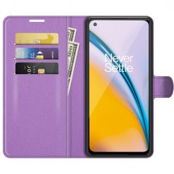Kryty na mobil | Peňaženkové puzdro Litchi fialové – OnePlus Nord 2 5G | Kryty na mobil