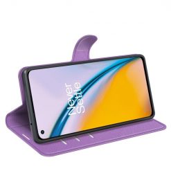 Kryty na mobil | Peňaženkové puzdro Litchi fialové – OnePlus Nord 2 5G | Kryty na mobil