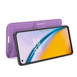 Kryty na mobil | Peňaženkové puzdro Litchi fialové – OnePlus Nord 2 5G | Kryty na mobil