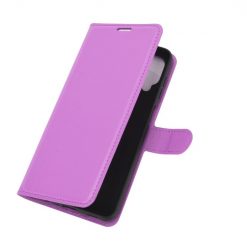 Kryty na mobil | Peňaženkové puzdro Litchi fialové – Samsung Galaxy A12 / M12 | Kryty na mobil