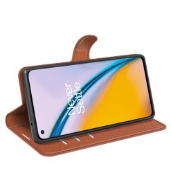 Kryty na mobil | Peňaženkové puzdro Litchi hnedé – OnePlus Nord 2 5G | Kryty na mobil