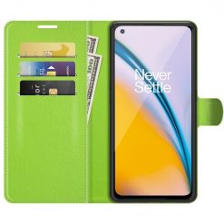 Kryty na mobil | Peňaženkové puzdro Litchi limetkové – OnePlus Nord 2 5G | Kryty na mobil