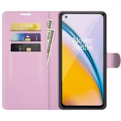 Kryty na mobil | Peňaženkové puzdro Litchi ružové – OnePlus Nord 2 5G | Kryty na mobil