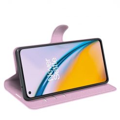 Kryty na mobil | Peňaženkové puzdro Litchi ružové – OnePlus Nord 2 5G | Kryty na mobil
