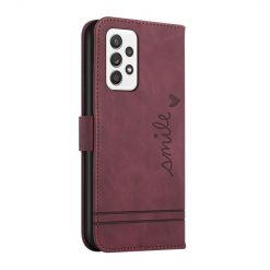 Peňaženkové puzdro Retro Smile bordové – Samsung Galaxy A53 5G | Kryty na mobil Kryty na mobil | Peňaženkové puzdro Retro Smile bordové – Samsung Galaxy A53 5G | Kryty na mobil