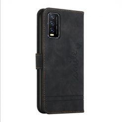 Kryty na mobil | Peňaženkové puzdro Retro Smile čierne – Vivo Y20s | Kryty na mobil