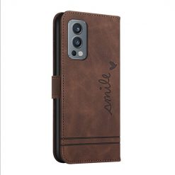 Kryty na mobil | Peňaženkové puzdro Retro Smile hnedé – OnePlus Nord 2 5G | Kryty na mobil