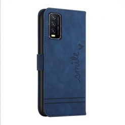 Kryty na mobil | Peňaženkové puzdro Retro Smile modré – Vivo Y20s | Kryty na mobil