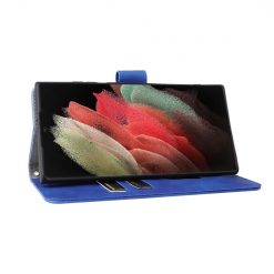 Peňaženkové puzdro Solid modré – Samsung Galaxy S22 Ultra | Kryty na mobil Kryty na mobil | Peňaženkové puzdro Solid modré – Samsung Galaxy S22 Ultra | Kryty na mobil